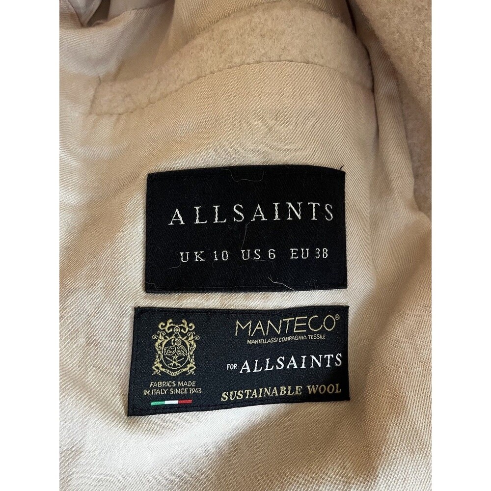 ALLSAINTS Women’s Millie Wool Coat in Off White / Beige - Picture 3 of 12